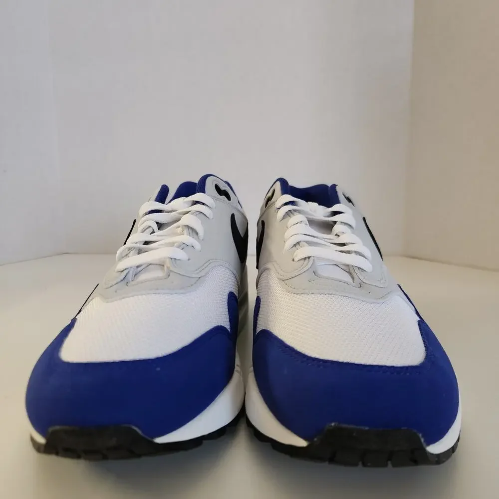 Nike Air Max 1 Mens White/Black-Deep Royal Blue Size 10 - Picture 3 of 10